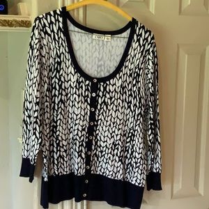 Navy Blue and cream sweater